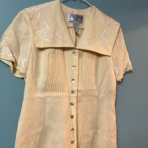 Jessica Howard Yellow Linen Dress